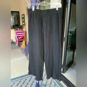 Umgee Black Linen Feel Pull On Pants